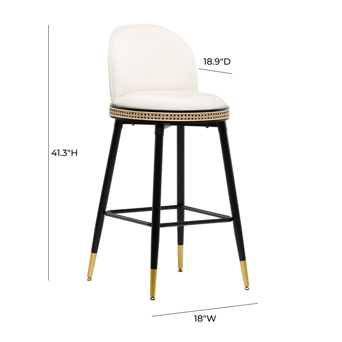 Harley Cream Velvet Bar Stool 9 - Home And Beyond