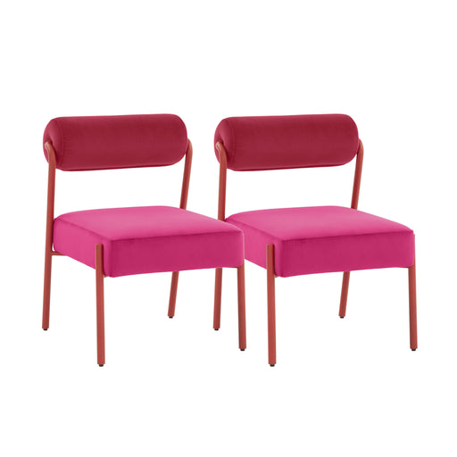 Jolene Hot Pink Velvet Dining Chair - Set of 2 - UK - Home And Beyond