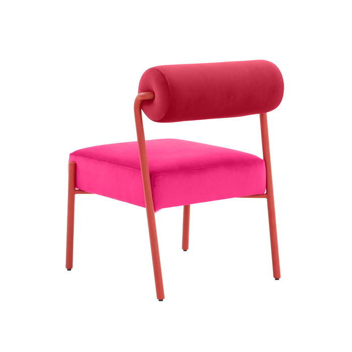 Jolene Hot Pink Velvet Dining Chair - Set of 2 - UK - Home And Beyond