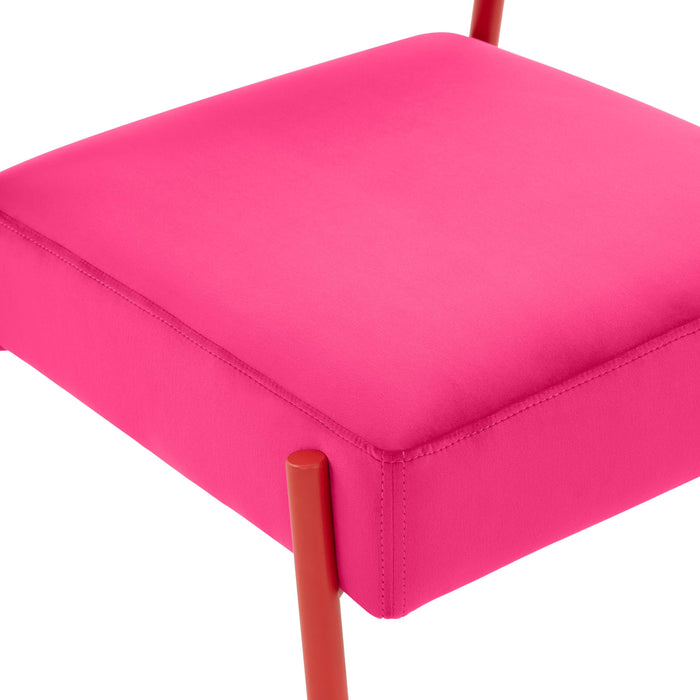 Jolene Hot Pink Velvet Dining Chair - Set of 2 - UK - Home And Beyond