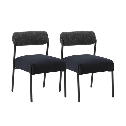 Jolene Black Velvet Dining Chair - Set of 2 - UK - Home And Beyond