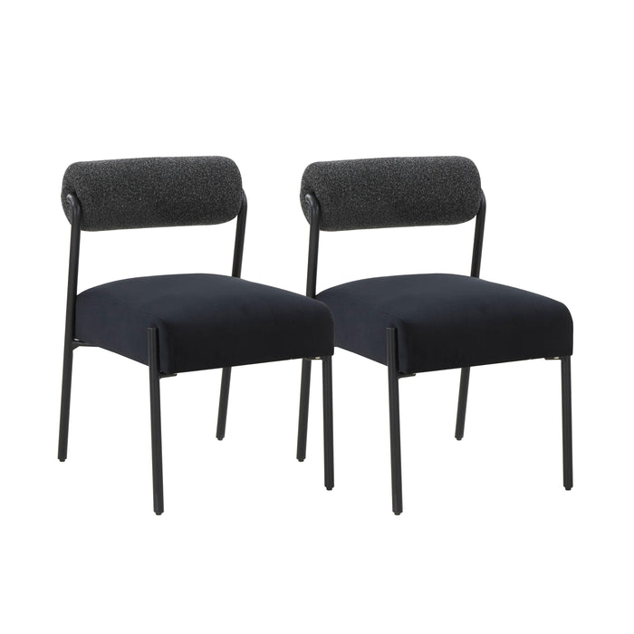 Jolene Black Velvet Dining Chair - Set of 2 - UK - Home And Beyond