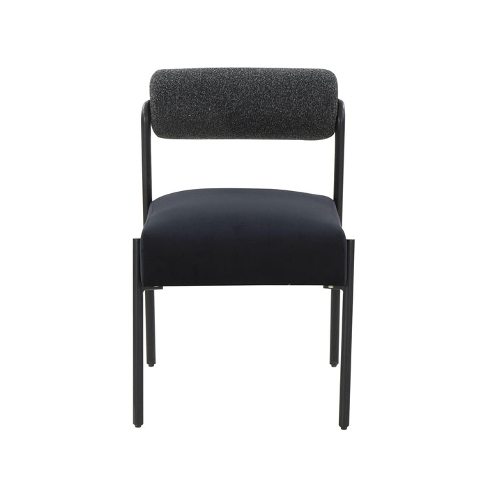 Jolene Black Velvet Dining Chair - Set of 2 - UK - Home And Beyond