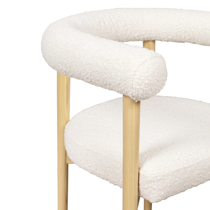 Spara Cream Boucle Dining Chair - UK - Home And Beyond