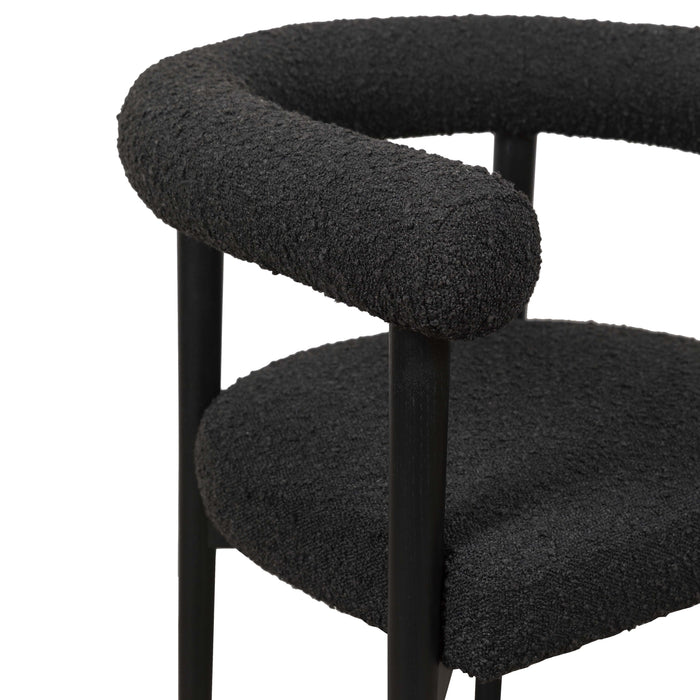 Spara Black Boucle Dining Chair - UK - Home And Beyond