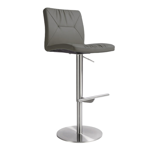 Paddy Dark Grey Vegan Leather on Silver Adjustable Stool - UK - Home And Beyond