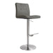 Paddy Dark Grey Vegan Leather on Silver Adjustable Stool - UK - Home And Beyond