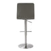 Paddy Dark Grey Vegan Leather on Silver Adjustable Stool - UK - Home And Beyond