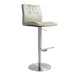 Paddy Light Grey Vegan Leather on Silver Adjustable Stool - UK - Home And Beyond