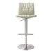 Paddy Light Grey Vegan Leather on Silver Adjustable Stool - UK - Home And Beyond