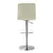 Paddy Light Grey Vegan Leather on Silver Adjustable Stool - UK - Home And Beyond