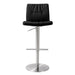 Paddy Black Vegan Leather on Silver Adjustable Stool - UK - Home And Beyond