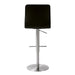 Paddy Black Vegan Leather on Silver Adjustable Stool - UK - Home And Beyond