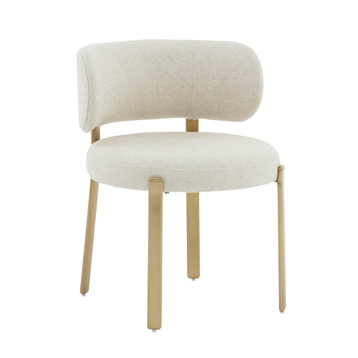 Margaret Cream Performance Linen Dining Chair - UK - Home And Beyond