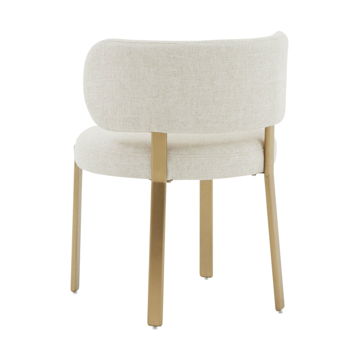 Margaret Cream Performance Linen Dining Chair - UK - Home And Beyond