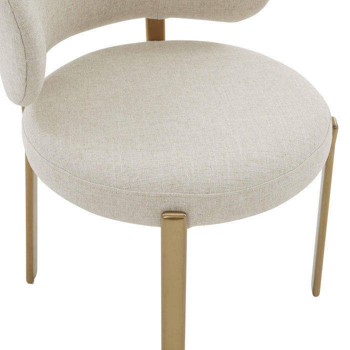 Margaret Cream Performance Linen Dining Chair - UK - Home And Beyond