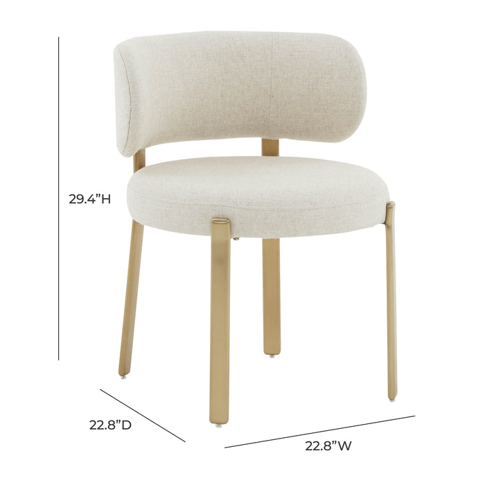 Margaret Cream Performance Linen Dining Chair - UK - Home And Beyond