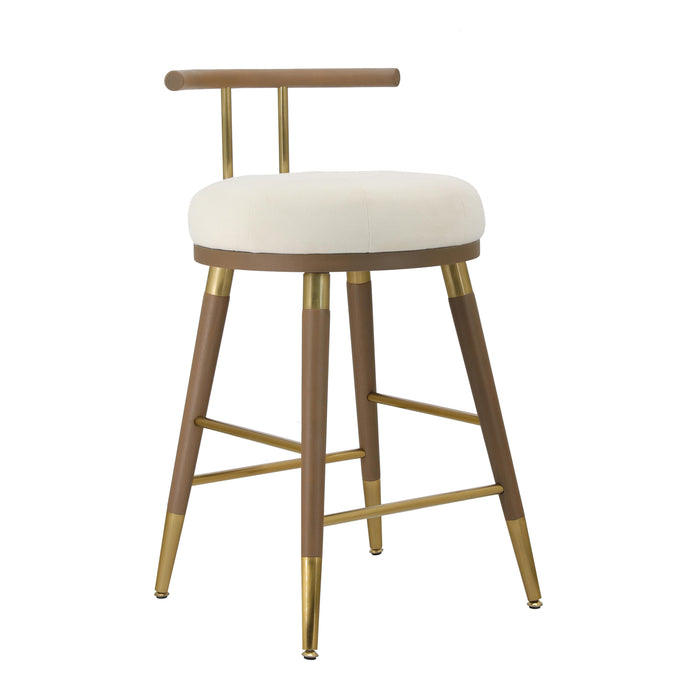 Juniper Cream Velvet Counter Stool - UK - Home And Beyond