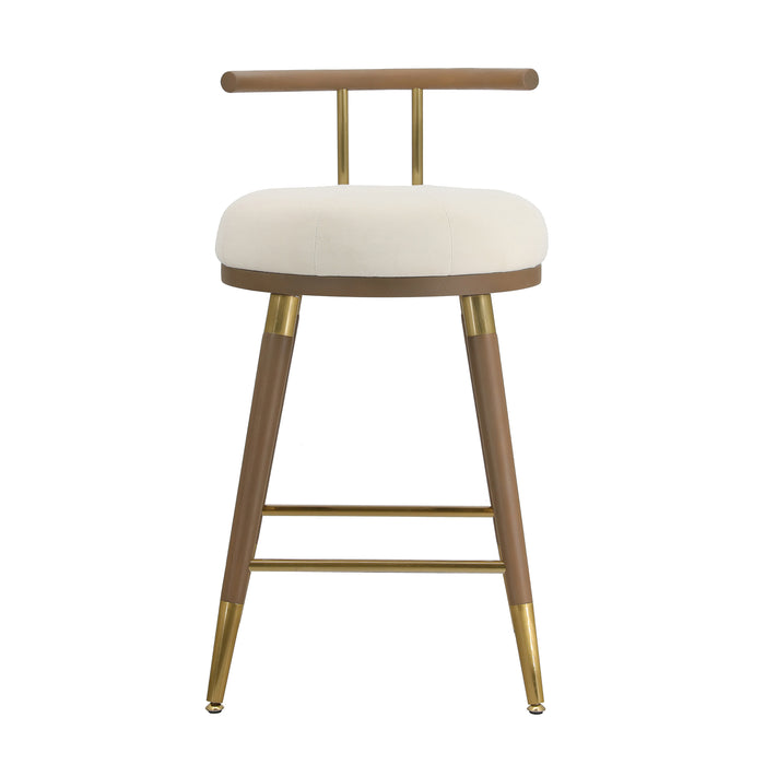 Juniper Cream Velvet Counter Stool - UK - Home And Beyond