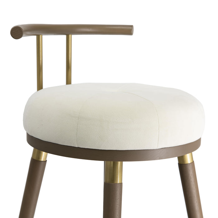 Juniper Cream Velvet Counter Stool - UK - Home And Beyond