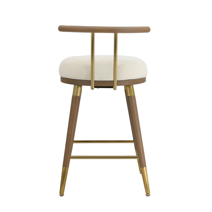 Juniper Cream Velvet Counter Stool - UK - Home And Beyond