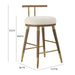 Juniper Cream Velvet Counter Stool - UK - Home And Beyond