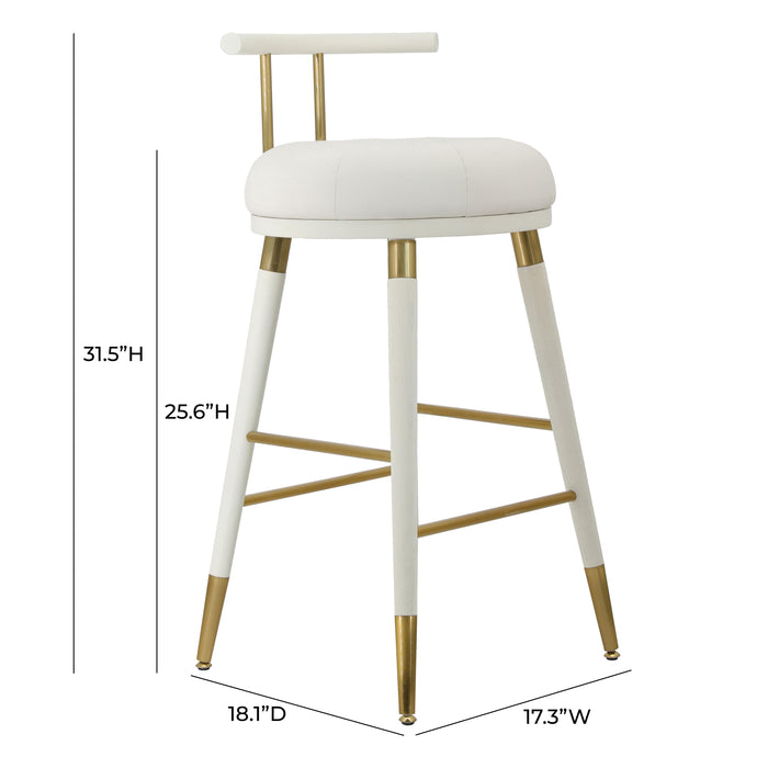 Juniper White Vegan Leather Counter Stool - UK - Home And Beyond