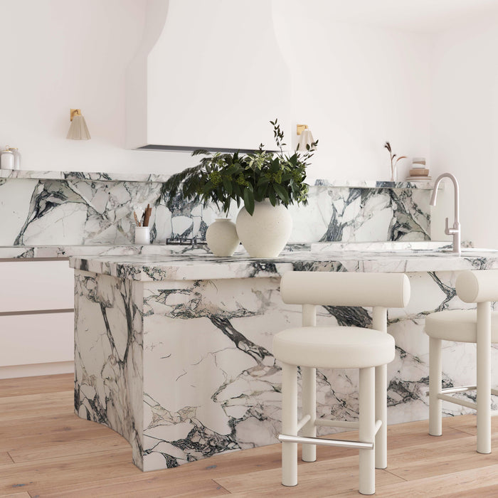 Carmel Cream Velvet Counter Stool - Home And Beyond