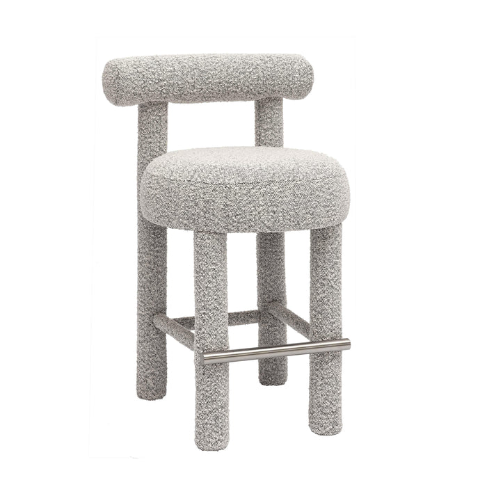 Carmel Black &amp; White Performance Boucle Counter Stool