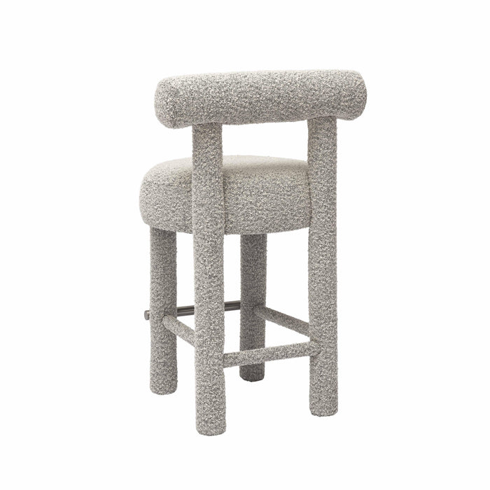 Carmel Black & White Performance Boucle Counter Stool - Home And Beyond