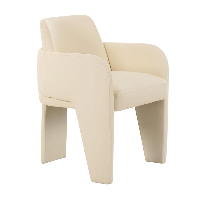 Leo Cream Performance Vegan Leather Dining Chair - Home And Beyond