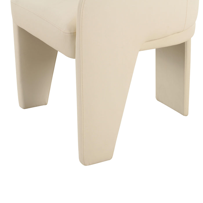 Leo Cream Performance Vegan Leather Dining Chair - Home And Beyond