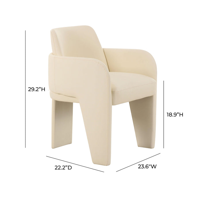 Leo Cream Performance Vegan Leather Dining Chair - Home And Beyond
