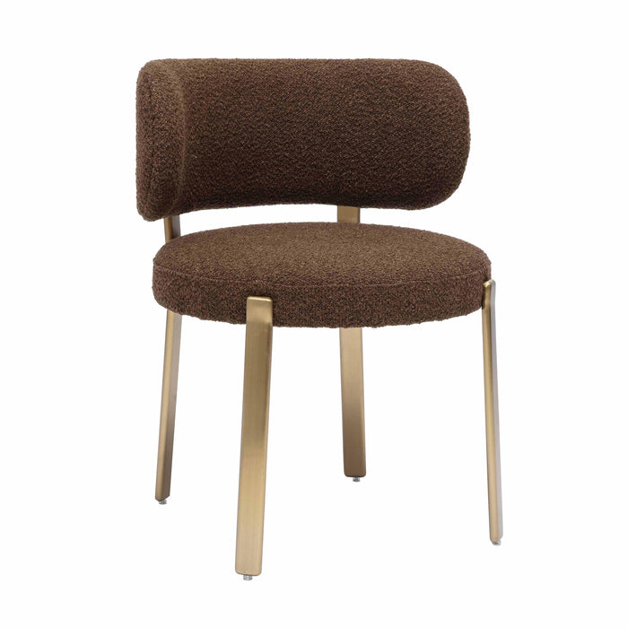 Margaret Chocolate Brown Boucle Dining Chair - UK - Home And Beyond