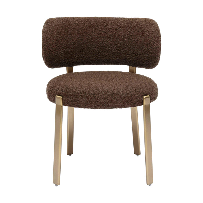 Margaret Chocolate Brown Boucle Dining Chair - UK - Home And Beyond