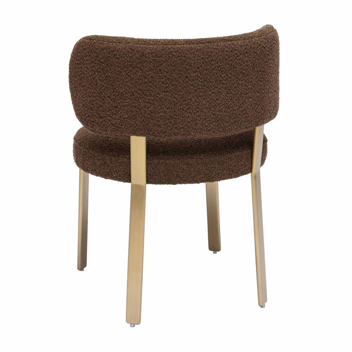 Margaret Chocolate Brown Boucle Dining Chair - UK - Home And Beyond