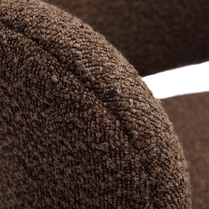 Margaret Chocolate Brown Boucle Dining Chair - UK - Home And Beyond