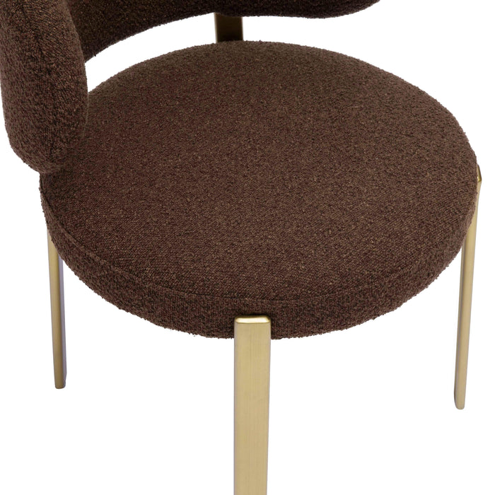Margaret Chocolate Brown Boucle Dining Chair - UK - Home And Beyond