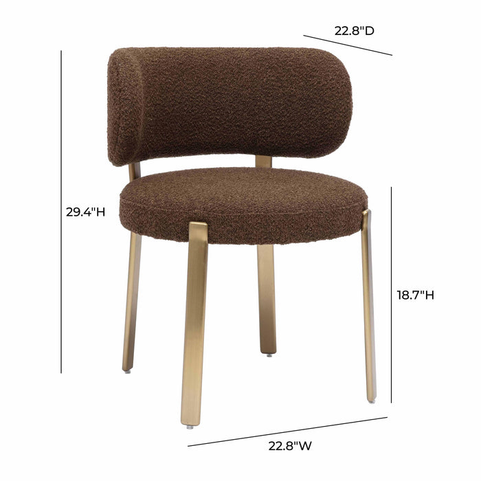 Margaret Chocolate Brown Boucle Dining Chair - UK - Home And Beyond