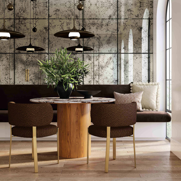 Margaret Chocolate Brown Performance Boucle Dining Chair - Home And Beyond