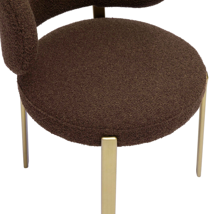 Margaret Chocolate Brown Performance Boucle Dining Chair - Home And Beyond