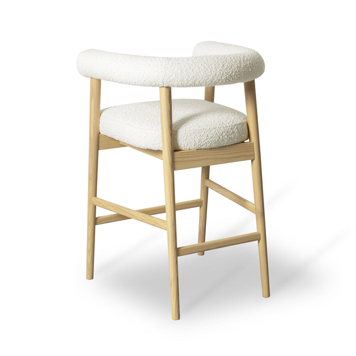 Spara Cream Boucle Counter Stool - UK - Home And Beyond