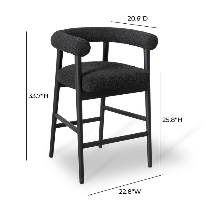 Spara Black Boucle Counter Stool - UK - Home And Beyond