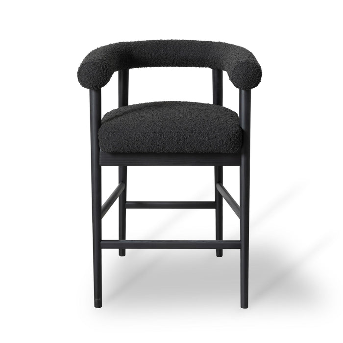 Spara Black Performance Boucle Counter Stool - Home And Beyond