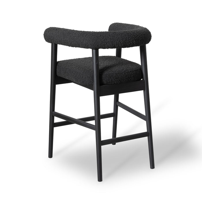 Spara Black Performance Boucle Counter Stool - Home And Beyond