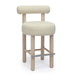 Carmel Cream Boucle and Solid Wood Counter Stool - Home And Beyond