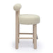 Carmel Cream Boucle and Solid Wood Counter Stool - Home And Beyond