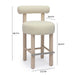 Carmel Cream Boucle and Solid Wood Counter Stool - Home And Beyond
