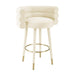 Betty Cream Velvet Barstool - Home And Beyond