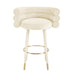 Betty Cream Velvet Barstool - Home And Beyond